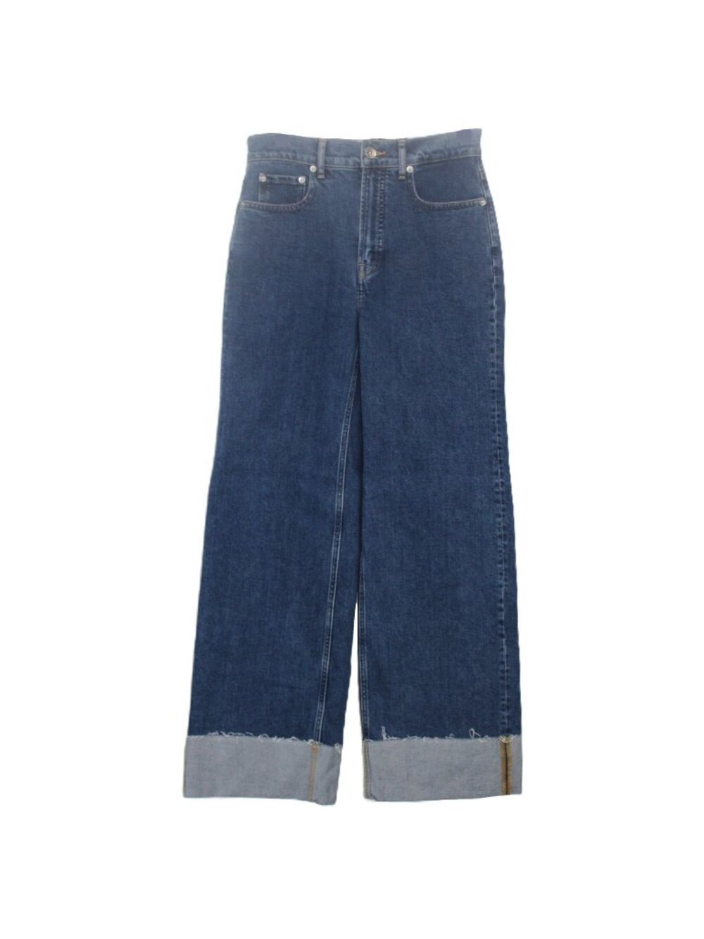 Everlane The Way High Sailor Jean Sail Cuff Blue Denim 26 X 30 NWT